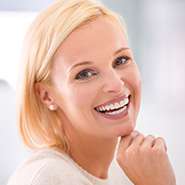 Smiling blonde woman