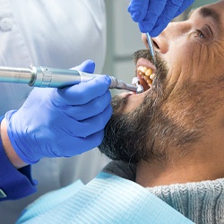 Man getting a dental cleaning 