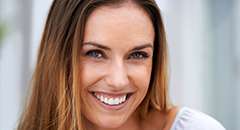 woman smiling bright