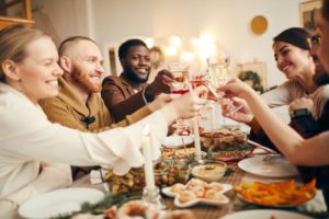 family enjoying a holiday dinner together